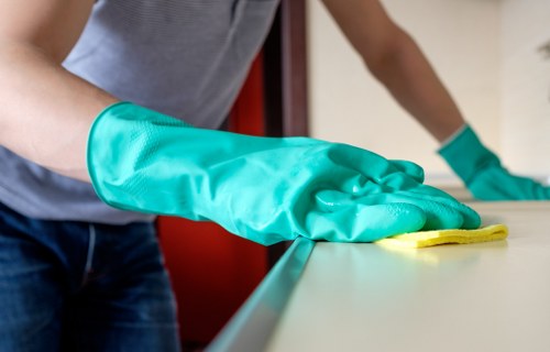Routine office cleaning for a professional workplace